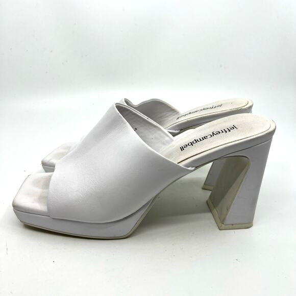 JEFFREY CAMPBELL Caviar White Leather Platform Sandal Women's 7 US - Picture 2 of 10